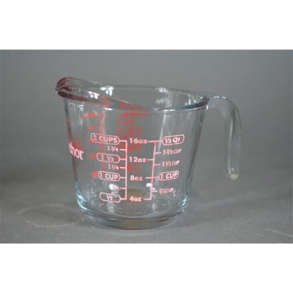 Vtg Anchor Hocking Measuring Clear Glass 1‎ & 2 CUP Sizes - Picture 2 of 6